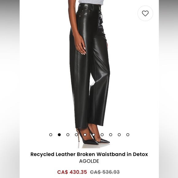 NWOT AGOLDE Recycled Leather Broken Waistband in Detox - Picture 4 of 5